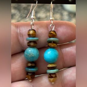 Artisan Handmade with love, dangling gorgeous beaded earrings.  One of a kind